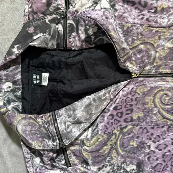 Sharon young women’s windbreaker trench lavender jacket pattern  sz L - Picture 2 of 12
